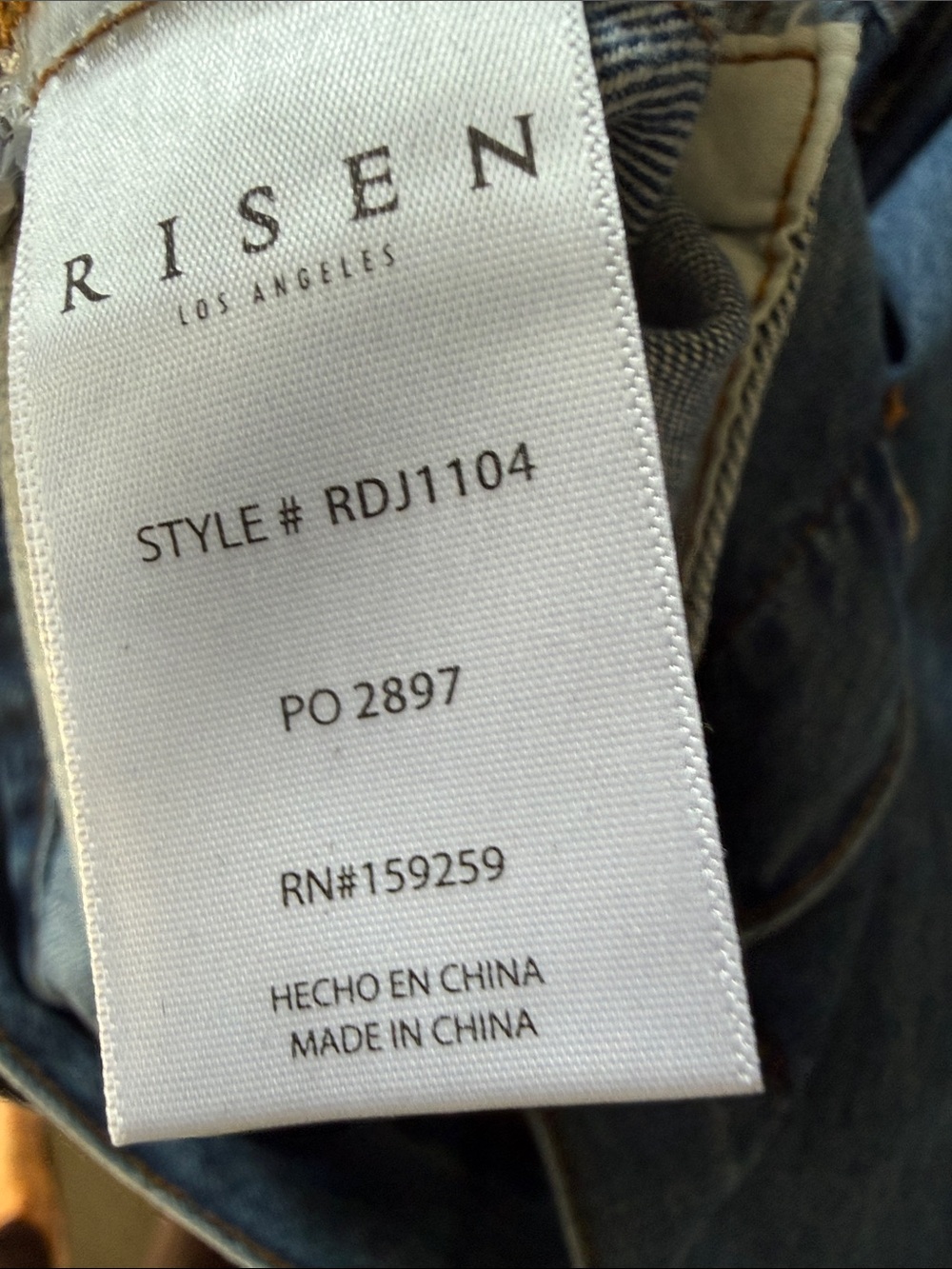 RISEN WOMEN’S DISTRESSED JEAN JACKET/DETACHABLE GRAY HOOD/SMALL - Picture 8 of 9